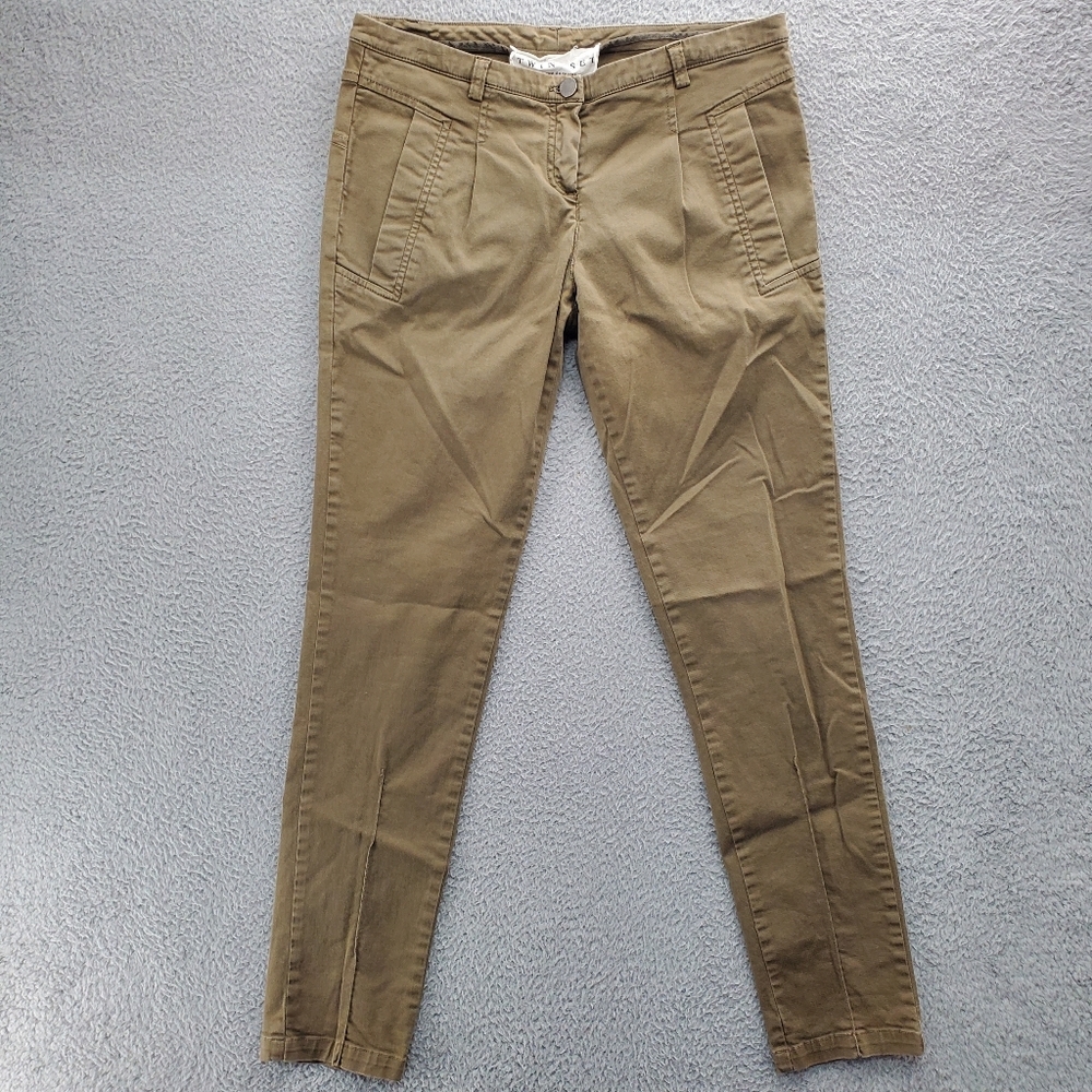 Twin-Set Simona Barbieri Pants Womens Size Small Olive Green Tapered Leg